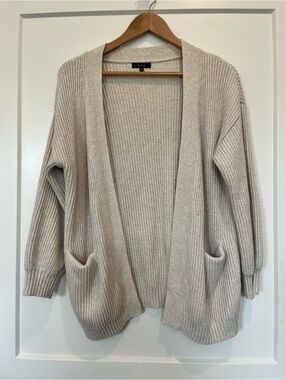 Quince Organic Cotton Oversized Spring Preppy Open front Cottagecore Cardigan XS